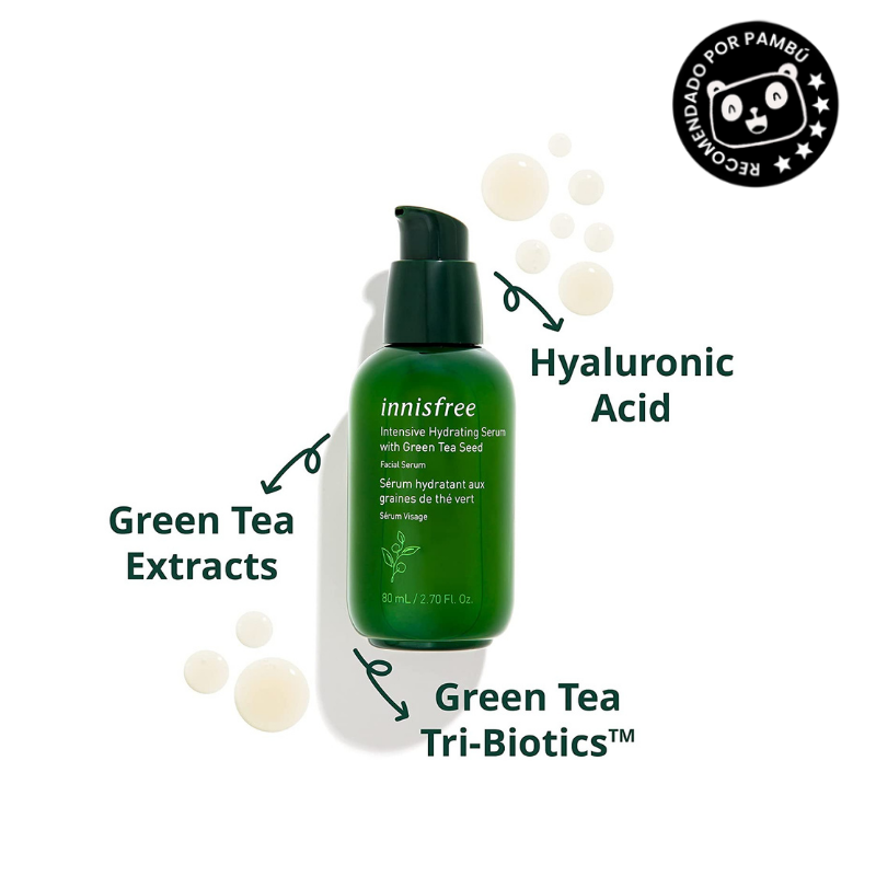 SUERO HIDRATANTE CON SEMILLAS DE TÉ VERDE DE INNISFREE_INTENSIVE HYDRATING SERUM WITH GREEN TEA SEED