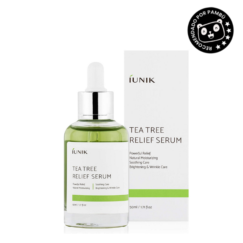 SUERO CALMANTE CON 67% DE CENTELLA ASIÁTICA y ÁRBOL DE TÉ_ TEA TREE RELIEF SERUM DE IUNIK